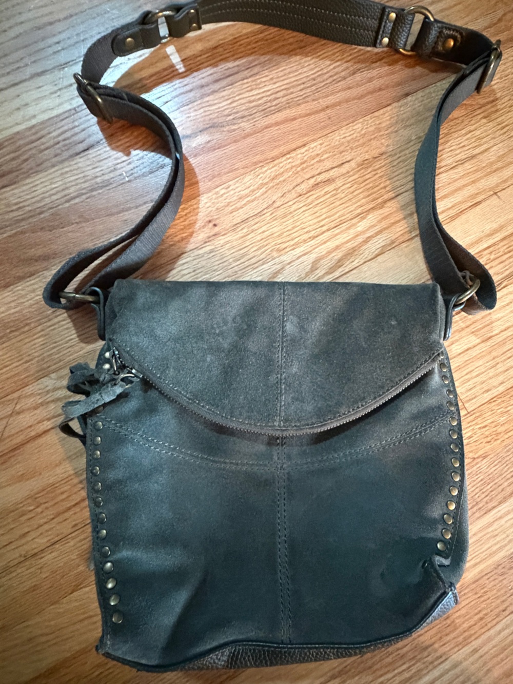 The Sak Suede Crossbody Bag - Charcoal